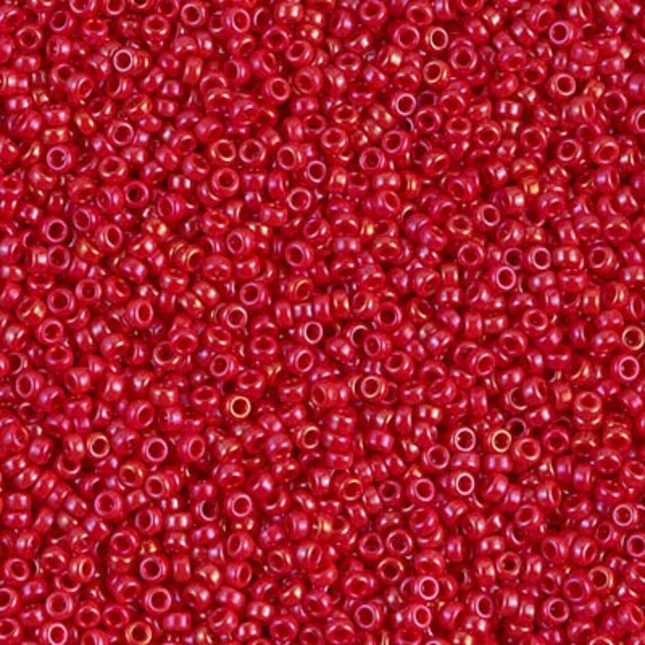 Miyuki 15/0 Round Seed Bead, 15-1943, Opaque Red Luster, 8 grams